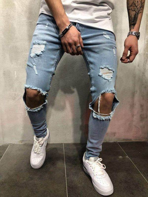 CALÇA MASCULINA AZUL JEANS DESTROYED MIAMI