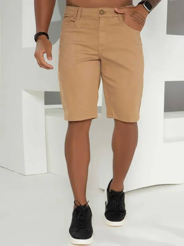 BERMUDA MASCULINA SLIM CAQUI