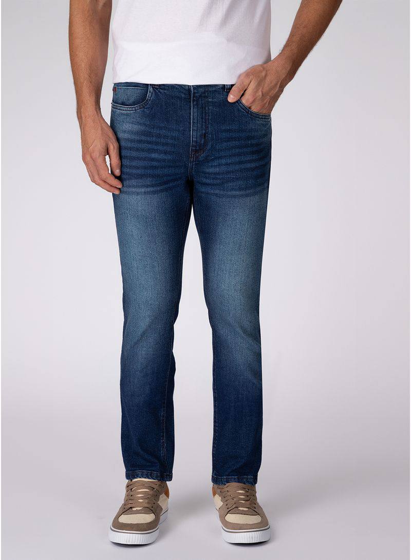 Calça Jeans Slim Com Detalhes