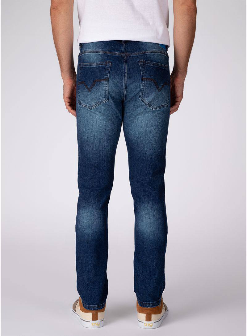 Calça Jeans Slim Com Detalhes