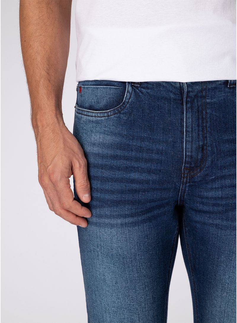 Calça Jeans Slim Com Detalhes