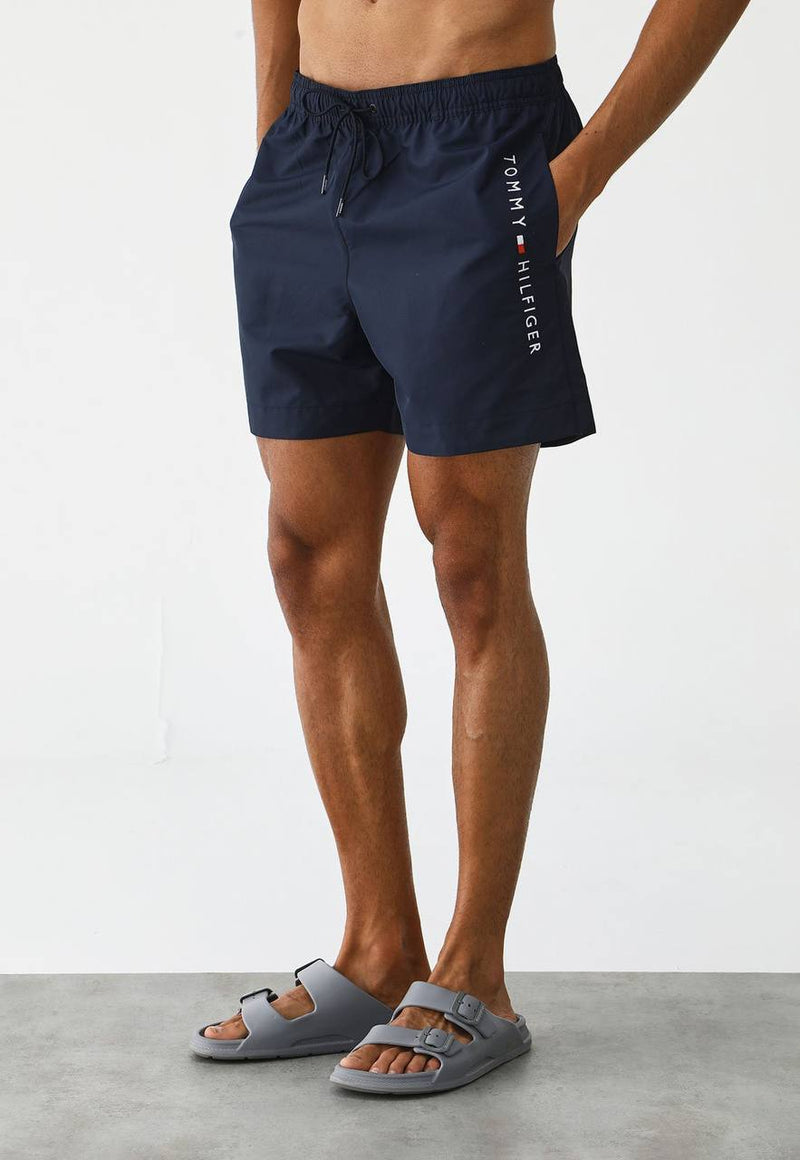 Bermuda Água Tommy Hilfiger Reta Logo Azul Marinho